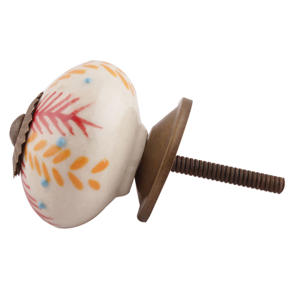 Red Leaf Ceramic Floral Dresser Knob Online
